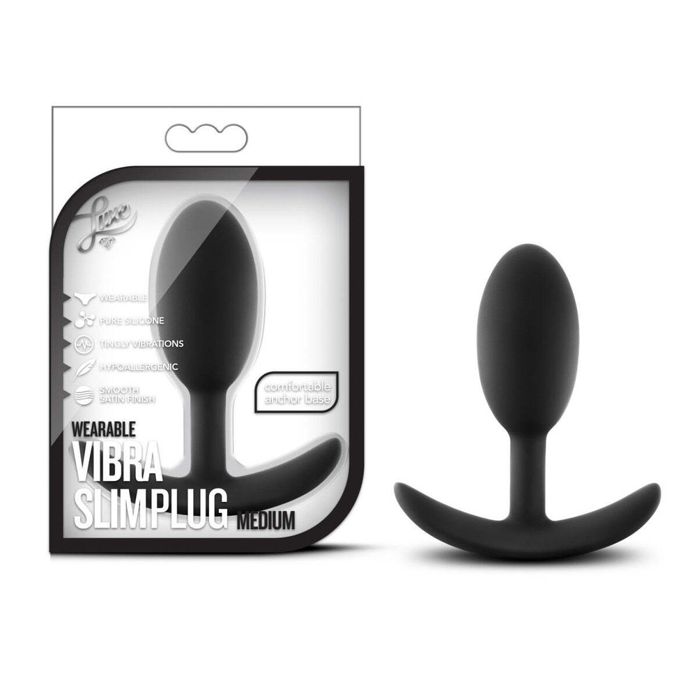 Blush Luxe  4 '' Wearable Vibra Slim Plug Medium - Motion-Activated Butt Plug