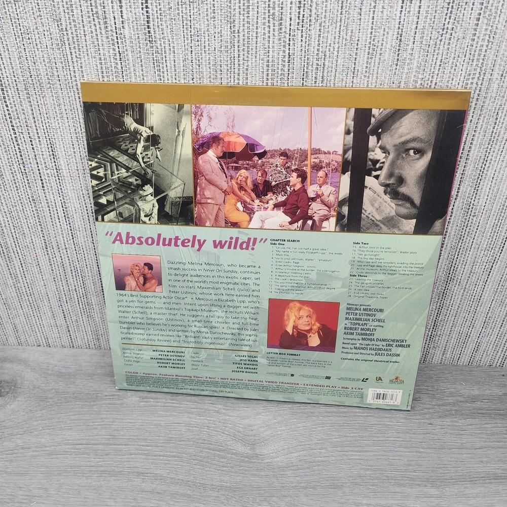 Topkapi - LaserDisc - Melina Mercouri, Peter Ustinov, Maximilian Schell 1964