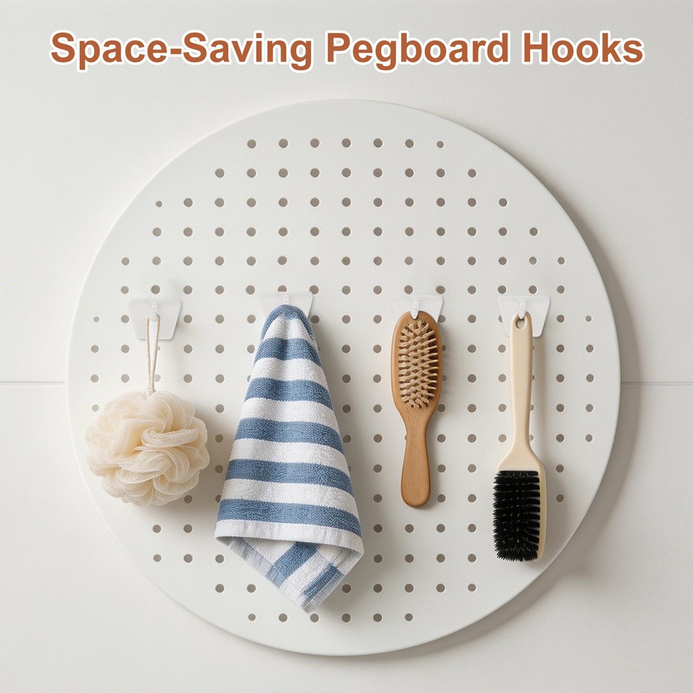 Pegboard Hooks, (8 Inch, Milky White) (25 Pcs), Plastic Peg Board Utility Hook