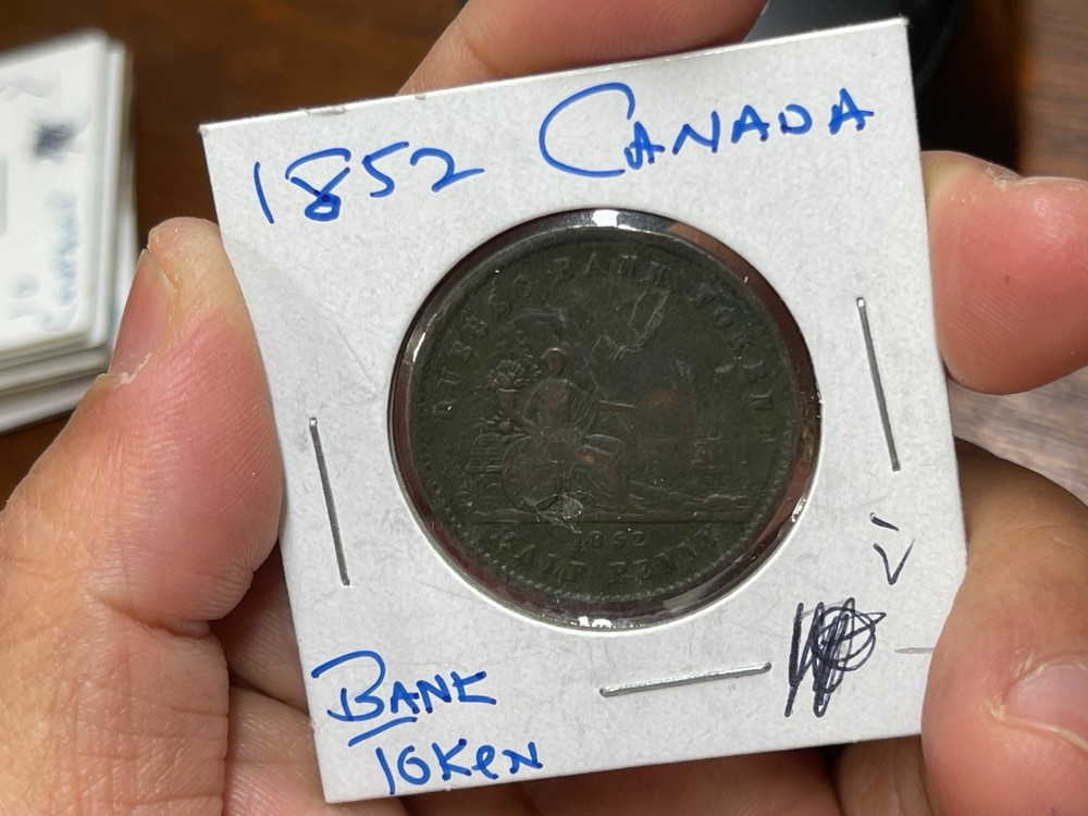 1852 Canada Half Cent Bank Token Coin