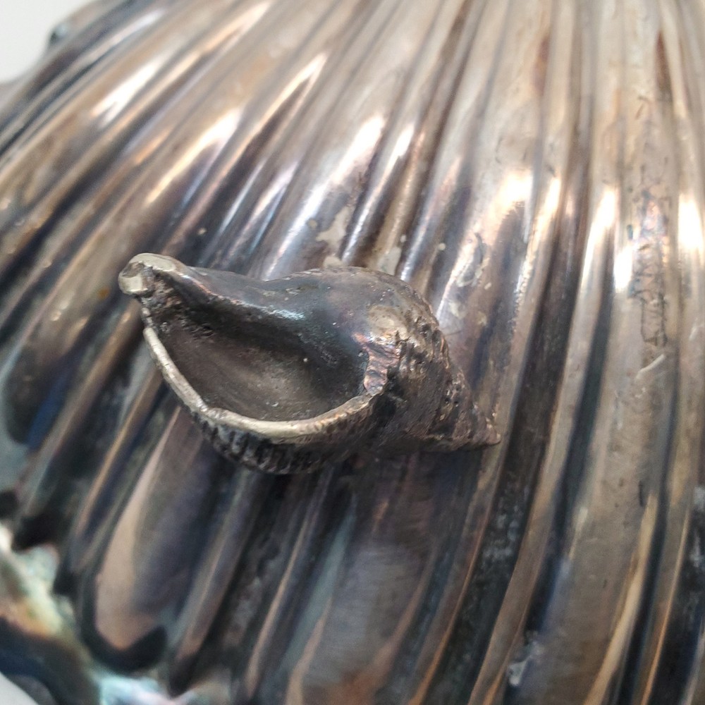 Antique Wilson & Sharp Edinburgh SCALLOP Shell Dish Silver‑Plate 8885 Footed