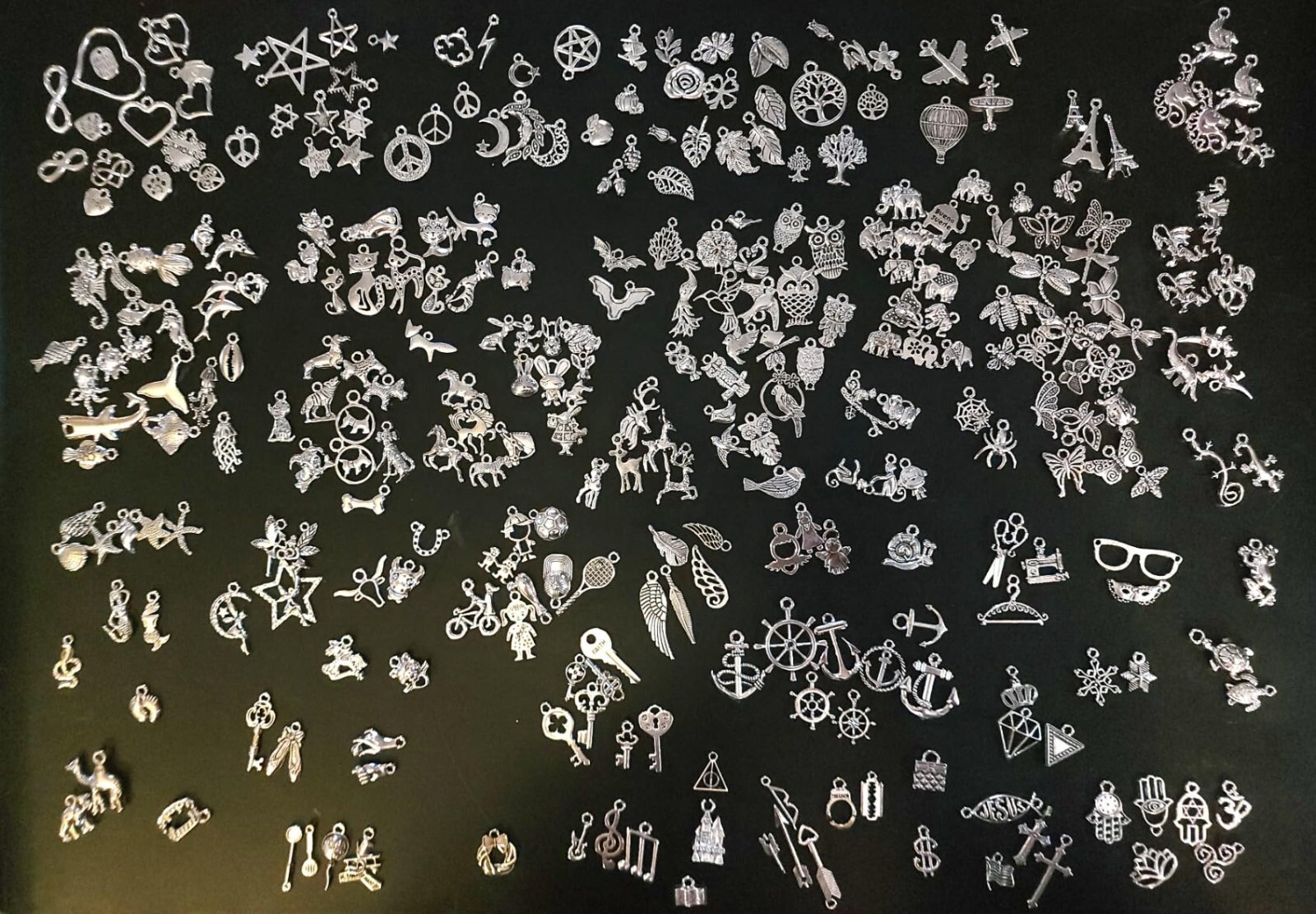300 PCS Wholesale Bulk Lot Jewelry Making Charms Mixed Smooth Tibetan Silver NEW