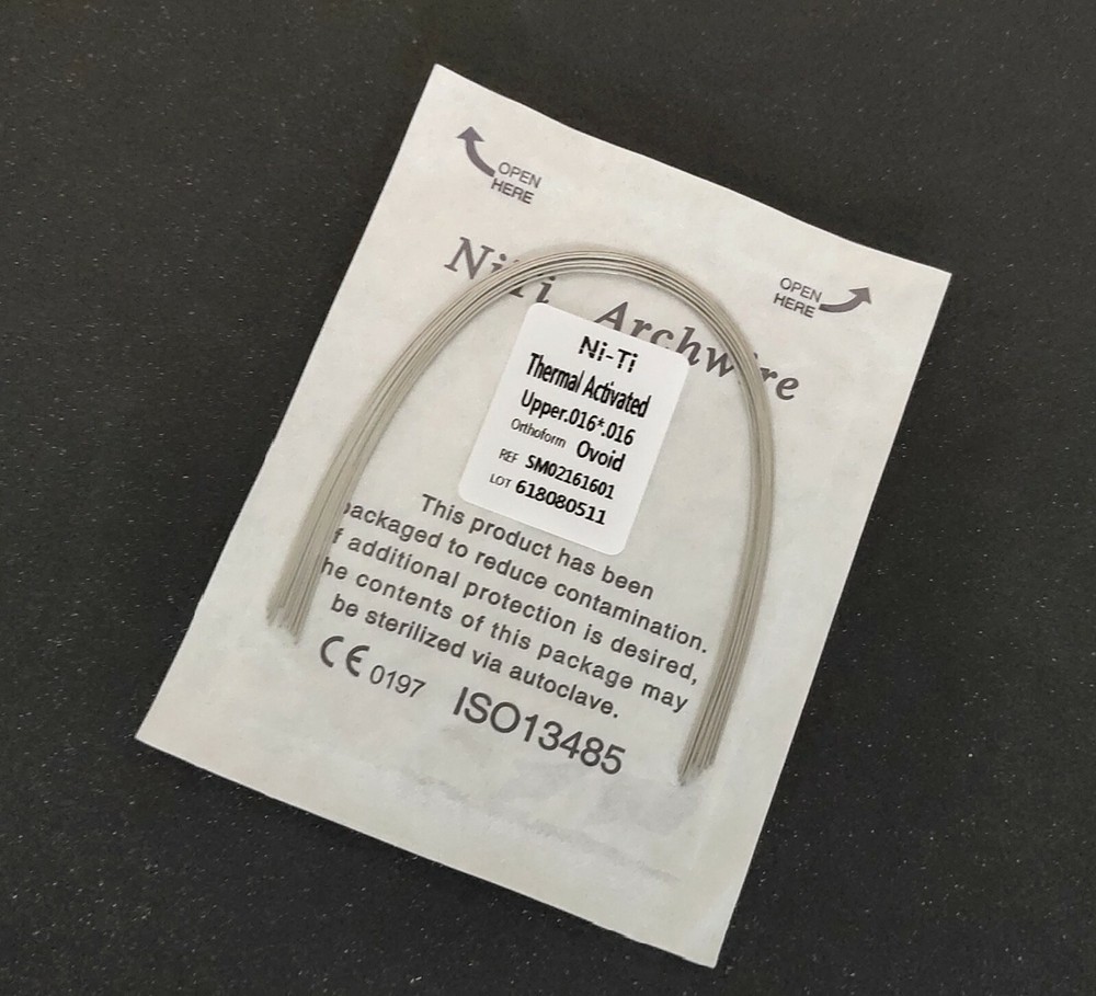20 Packs 200 Pcs Thermal Activated NITI Rectangular Arch Wire Bows Ovoid Form