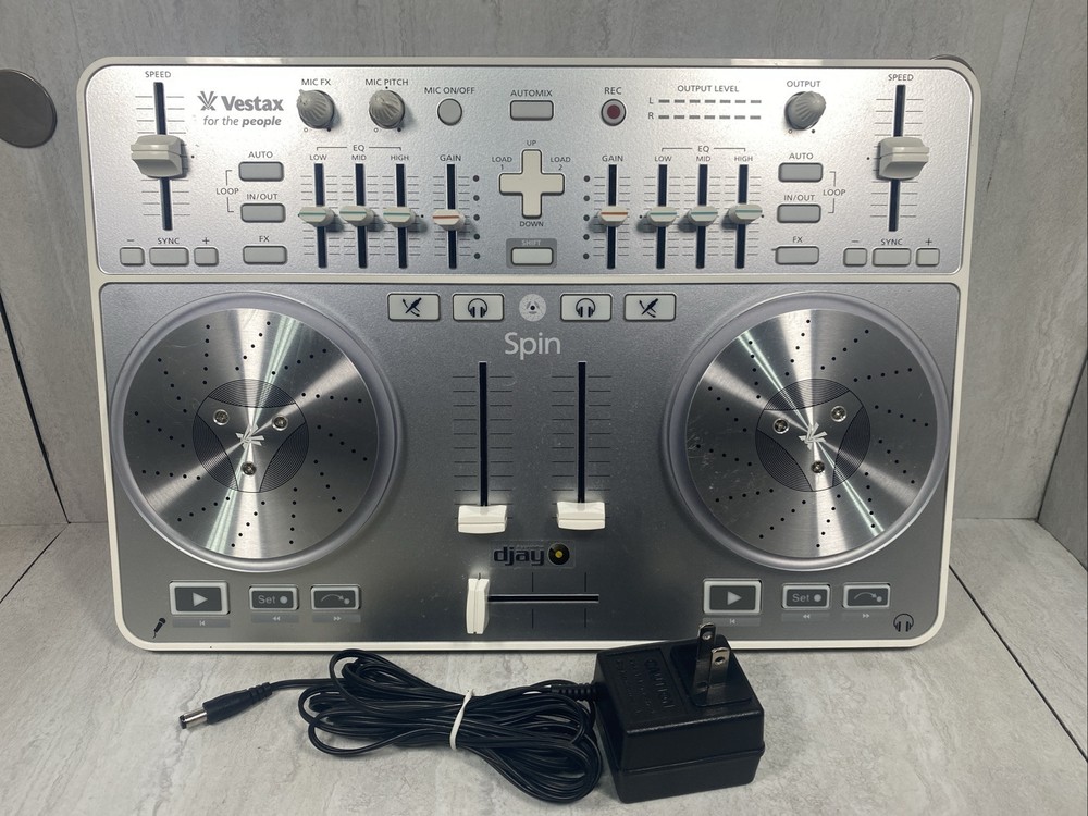 Vestax SPIN DJ Controller USB MIDI Audio Interface Algoriddim djay For Mac