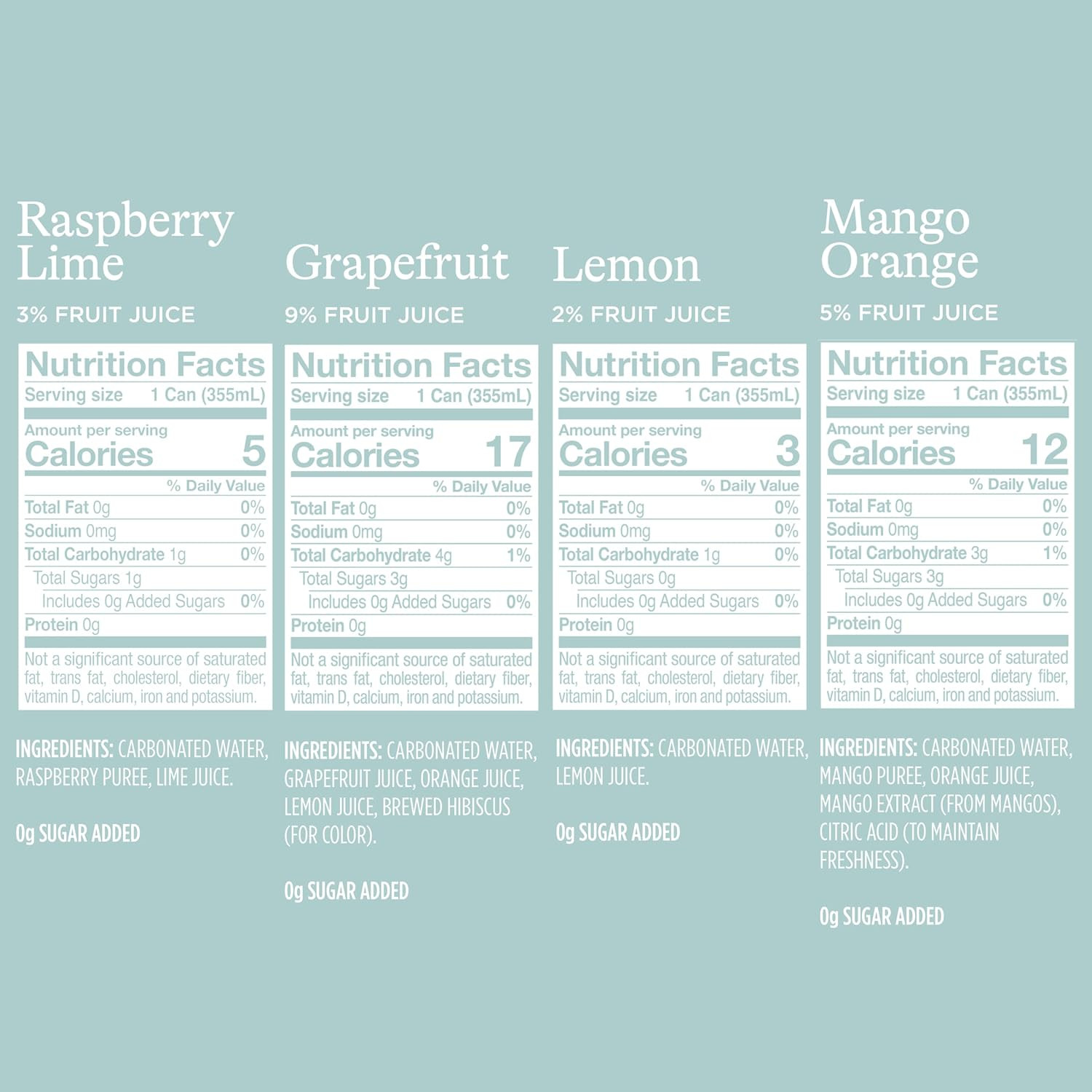 Spindrift Sparkling Water, 4 Flavor Variety Pack, Made with Real Squeezed Fruit,