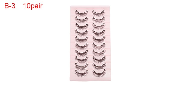 B-3 False Eyelashes for Makeup Black 10 Pair