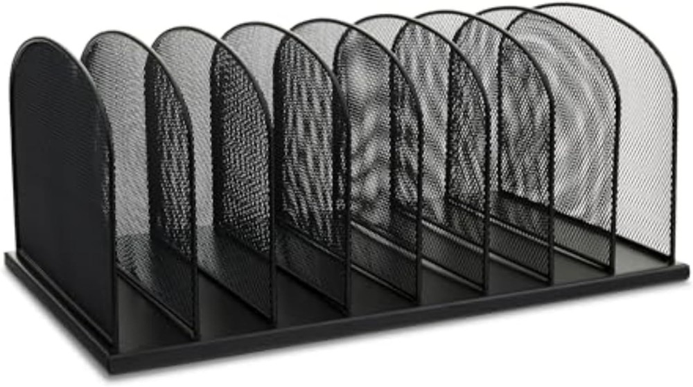 Onyx Desk Organizer 8 Side by Side Vertical Compartments Office & Classroom