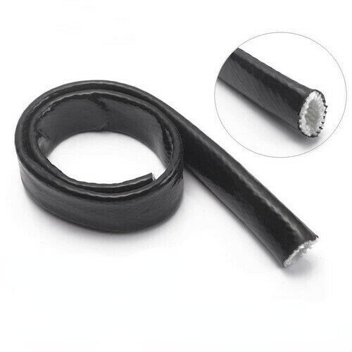 1/4" ID Heat Hose Fiberglass Wrap Shield Fire Sleeve for Hose Line & Wiring 5Ft