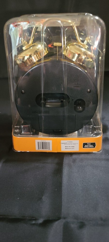 BATTERY Alarm Clock Gold Bell Analog Style