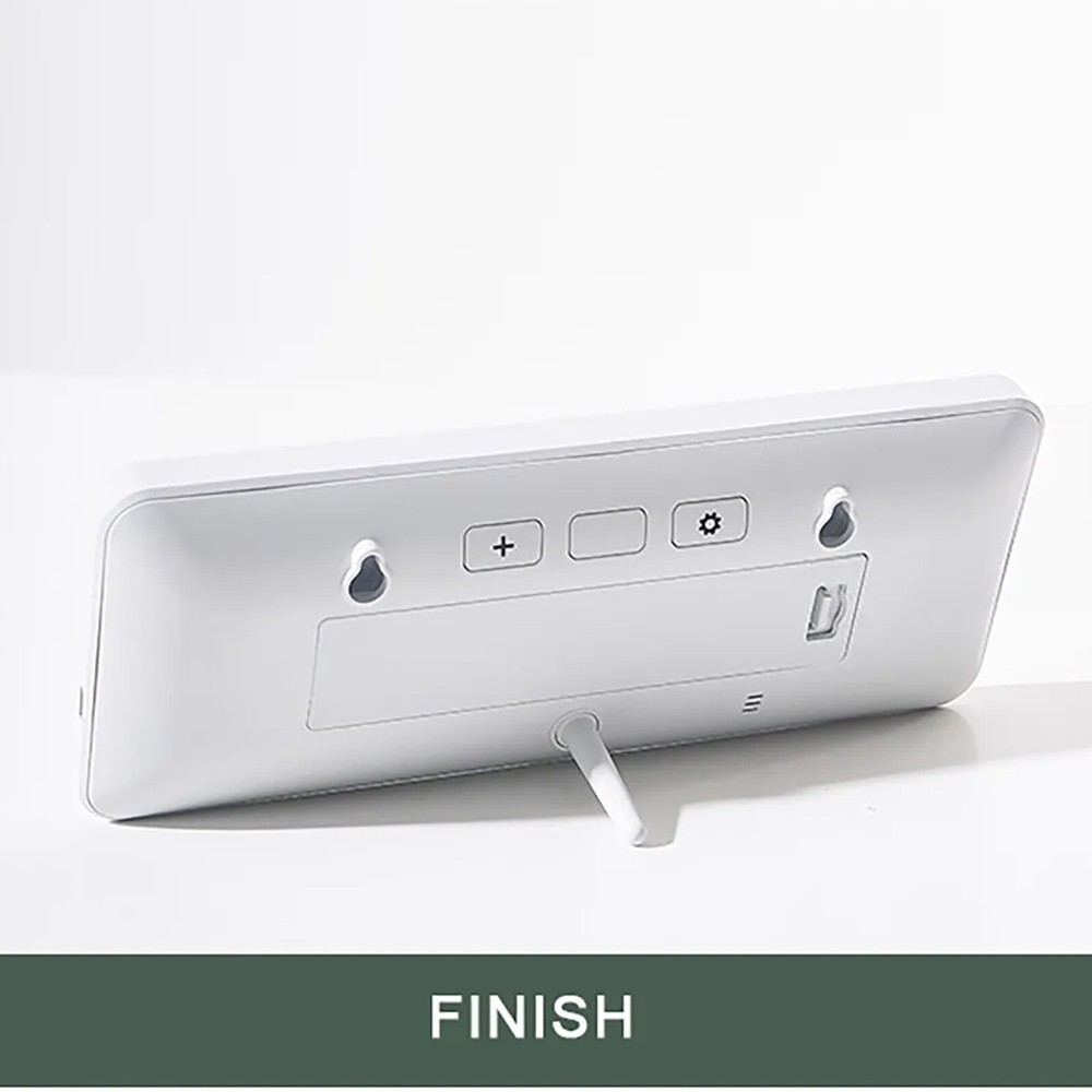 Digital LED Wall Clock Alarm Humidity Temperature Display Desktop Clock Large