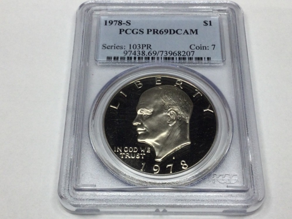 1978-S clad proof Ike Dollar PCGS PR69DCAM
