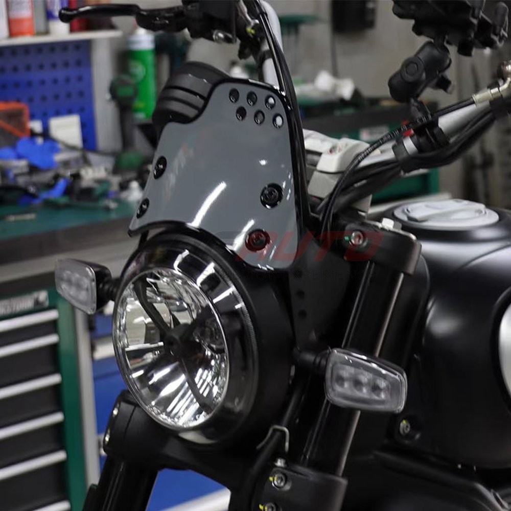 For Ducati Scrambler 15-20 Windshield Windscreen with Bracket Wind Screen Silver