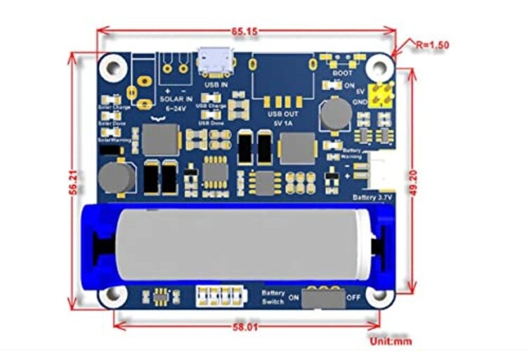 Solar Power Management Module for 6V~24V Solar Panel Supports Solar Panel/USB