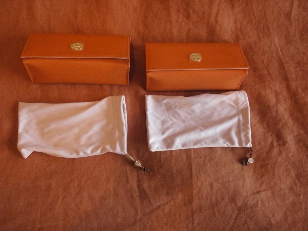 2 NEW Tory Burch  Eyeglass or Sunglass Cases, Soft pouch  (Cleaning Cloth),