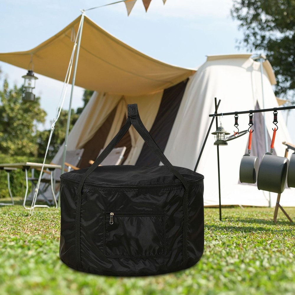 Camping Tableware Storage Bag Outdoor Cutlery Bag with Handle Versatile Large