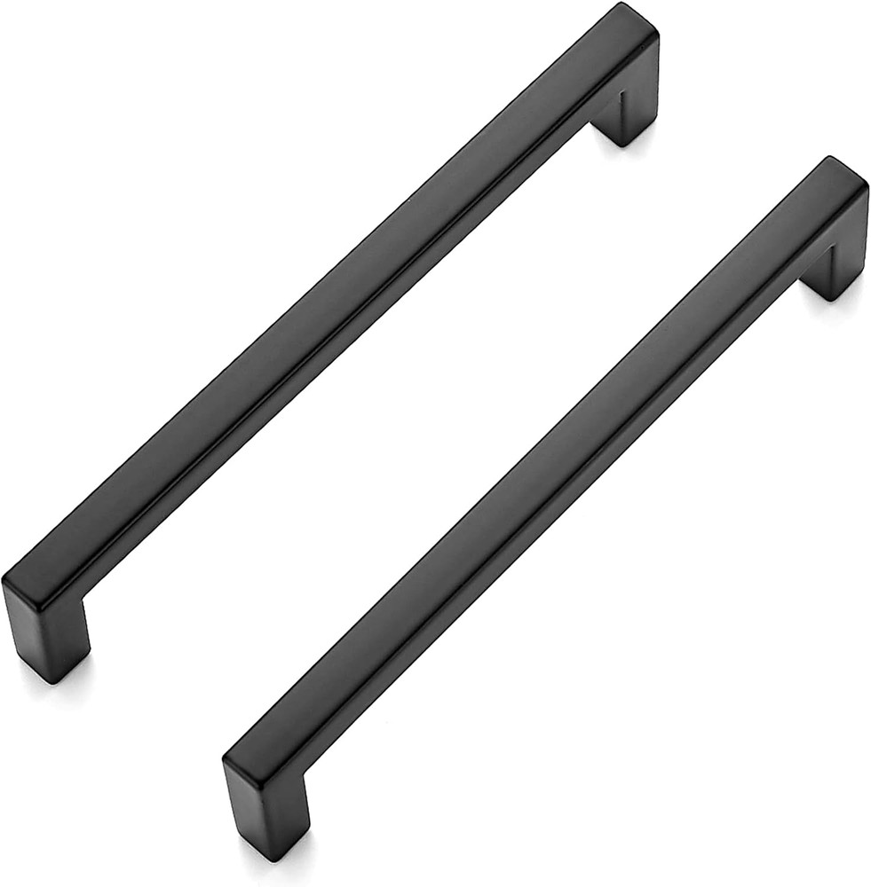 40 Pack Matte Black 5" Slim Square Drawer Handles - Stylish Cabinet Pulls