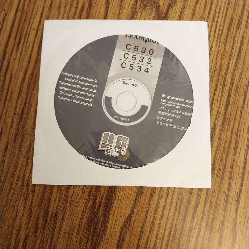 Lexmark Software Documentation C530 C532 C534 Printer Disc New