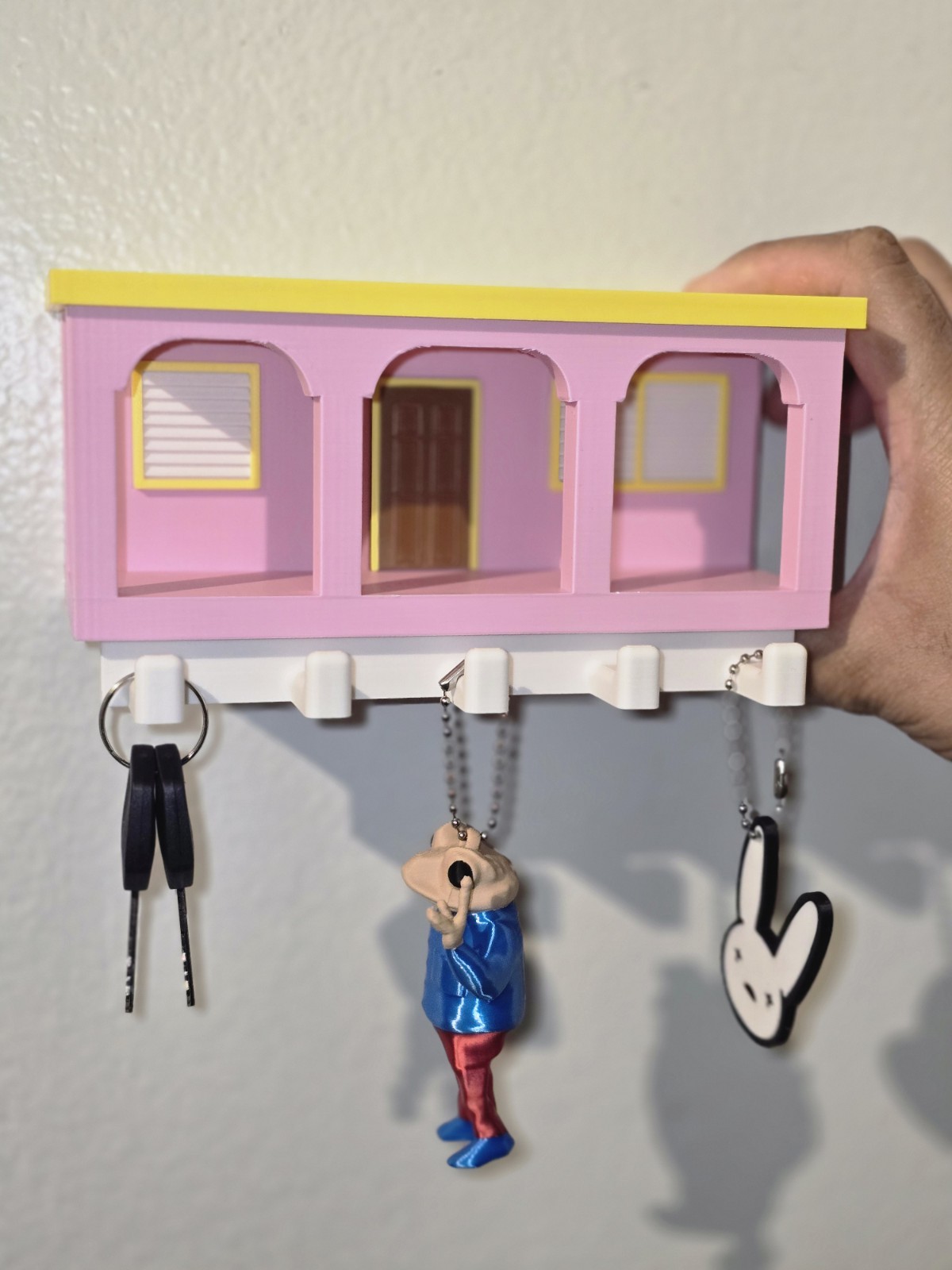 La Casita Bad Bunny Inspired 3D Printed Key Holder | Colorful Home Decor