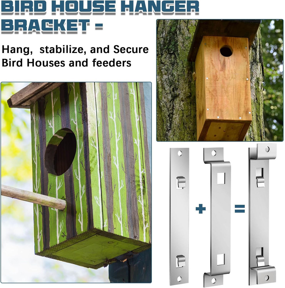 4 Sets Bird House Hanger Bracket Stable Rust Proof Galvanized Steel Mounting ...