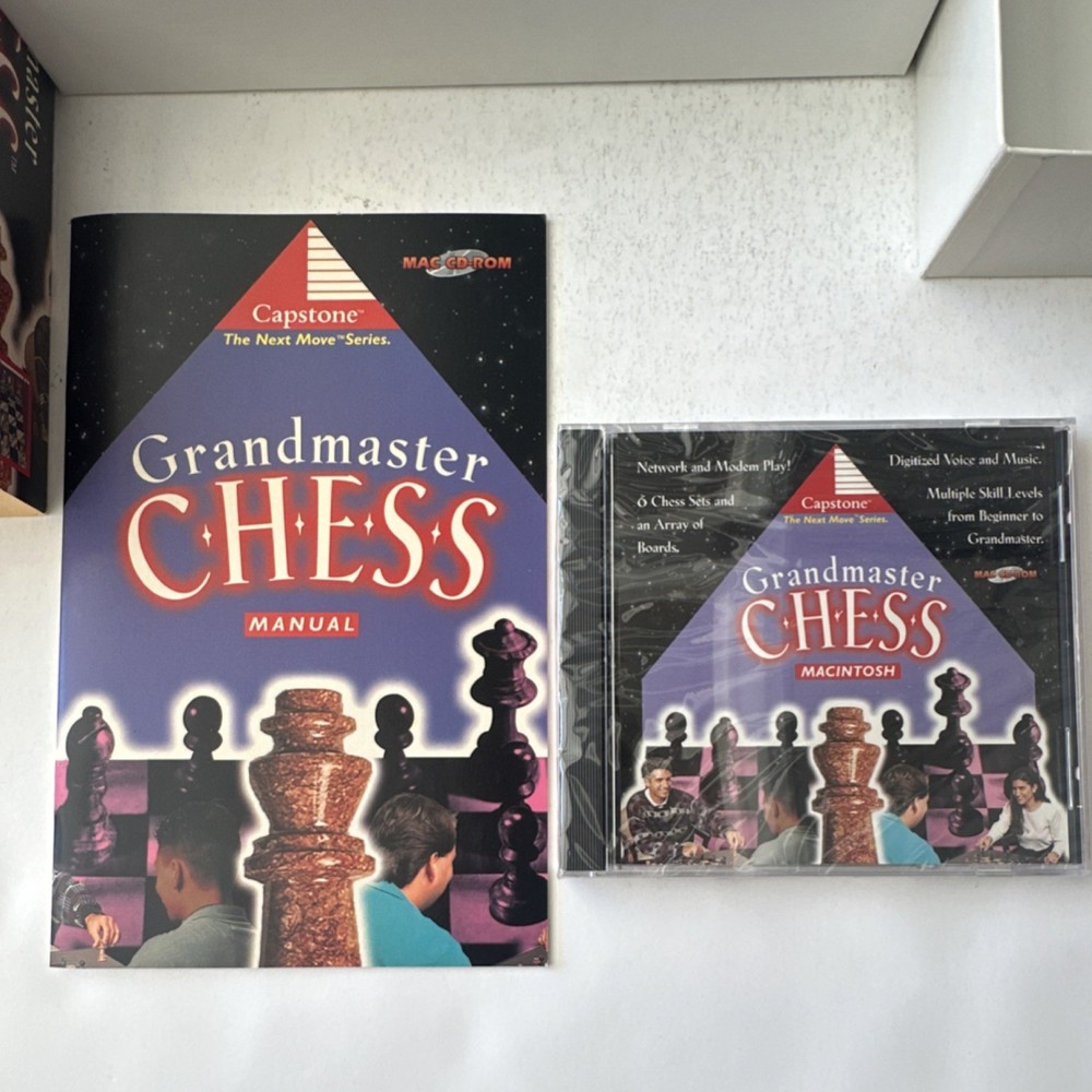 Capstone Grandmaster Chess for Macintosh System 7+ CD-ROM Software w/ Manual