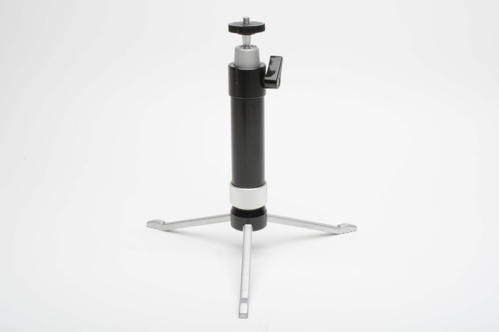 Compact folding table tripod ~8" tall folded, w/ball head