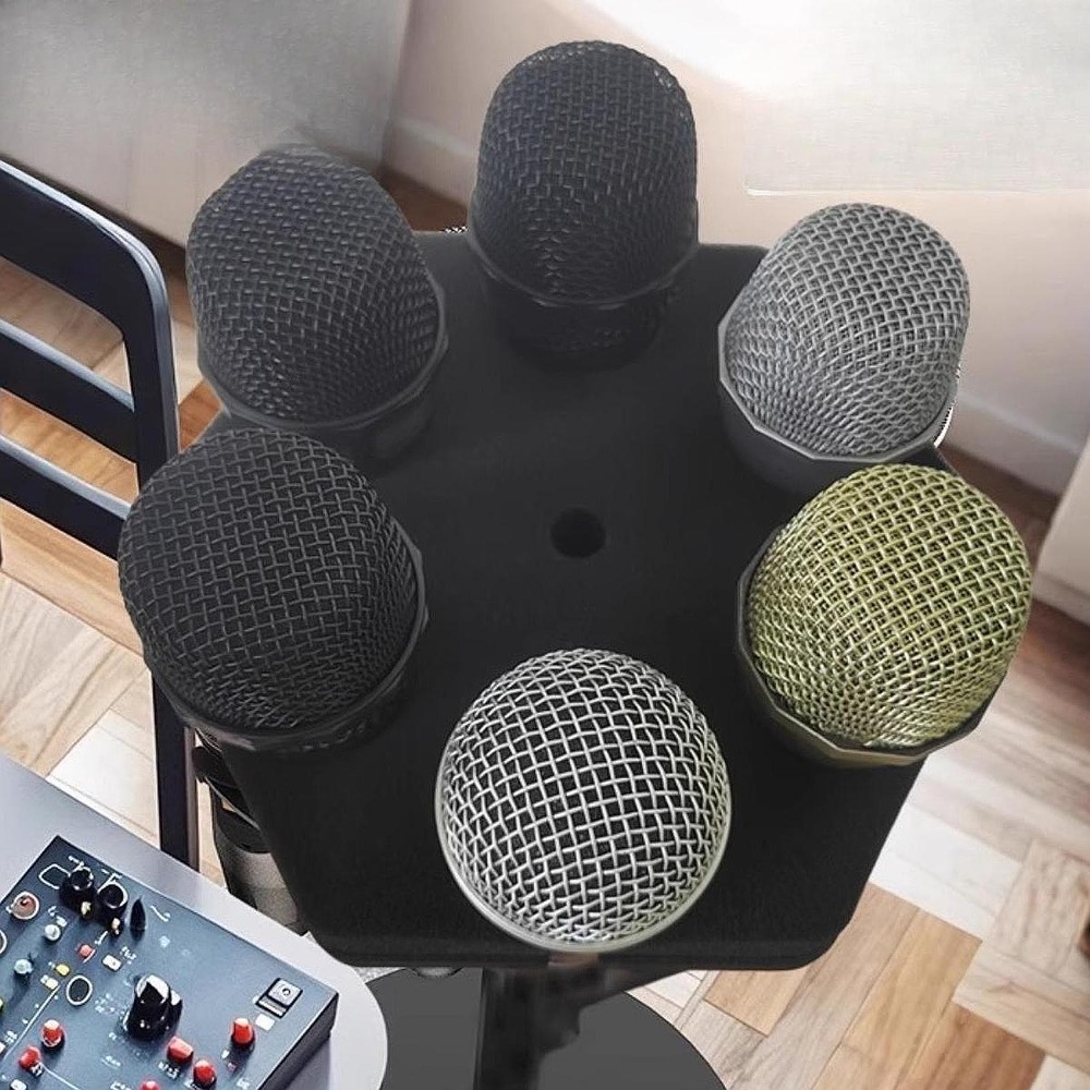 Multiple Microphone Holder Multi Mic Holder Wired and Cordless Display Dynamic