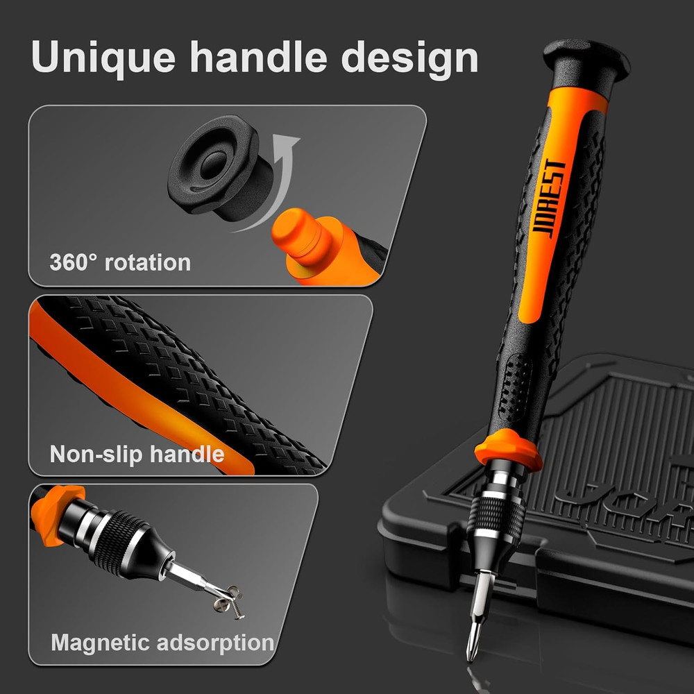 JOREST 40Pcs Small Precision Screwdriver Set with Torx Triwing Phillips, Mini Re