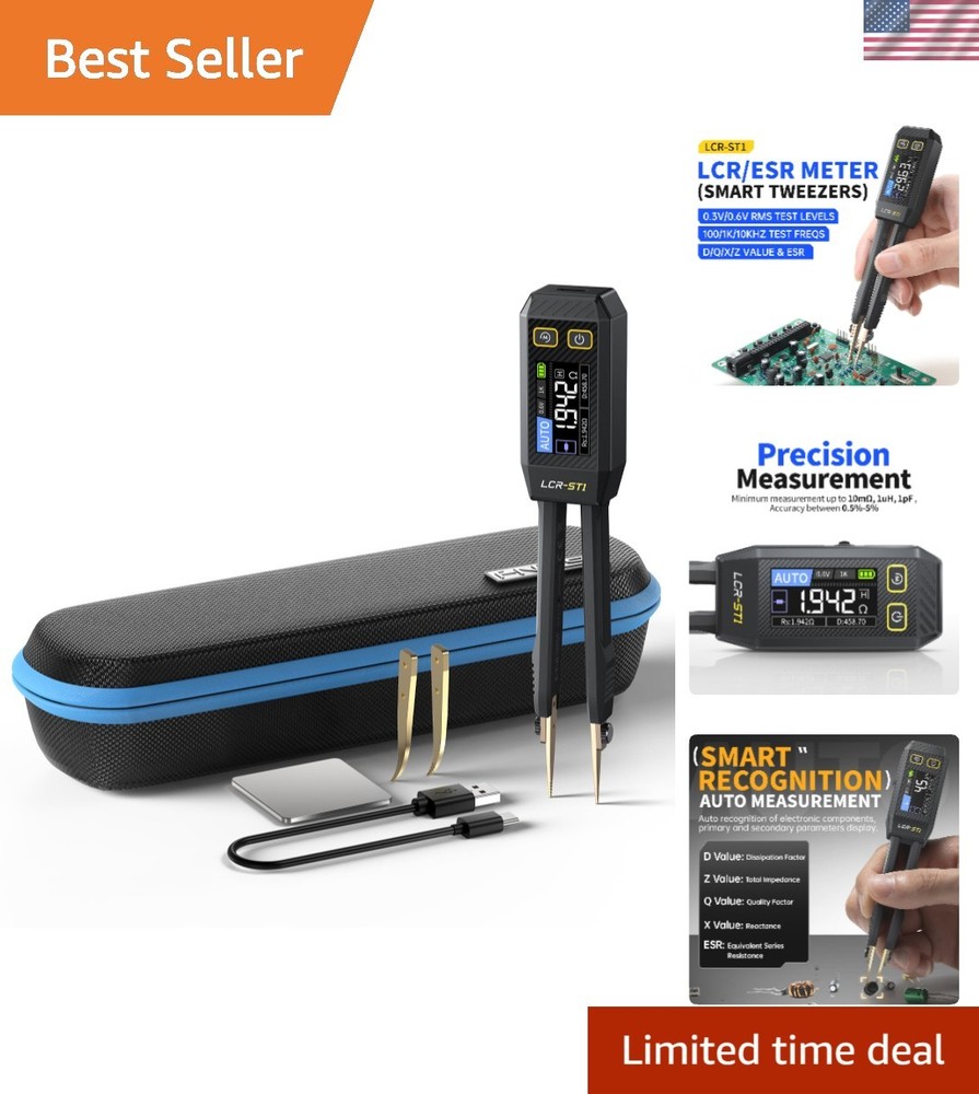 Mini LCR Meter Tweezer 10KHz Smart Tester with Auto Component Recognition