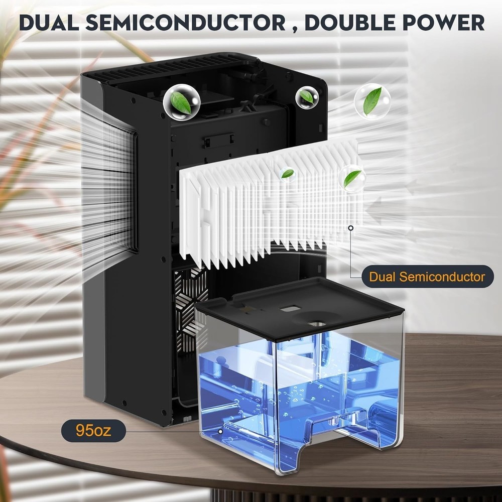 Versatile Dehumidifier for Home: 1000 sq.ft Coverage with Auto Shutoff Feature