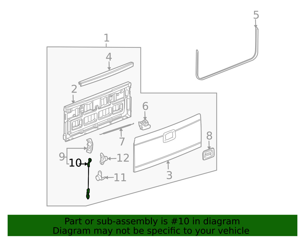 Genuine GM Passenger Side Tailgate Cable 88980509