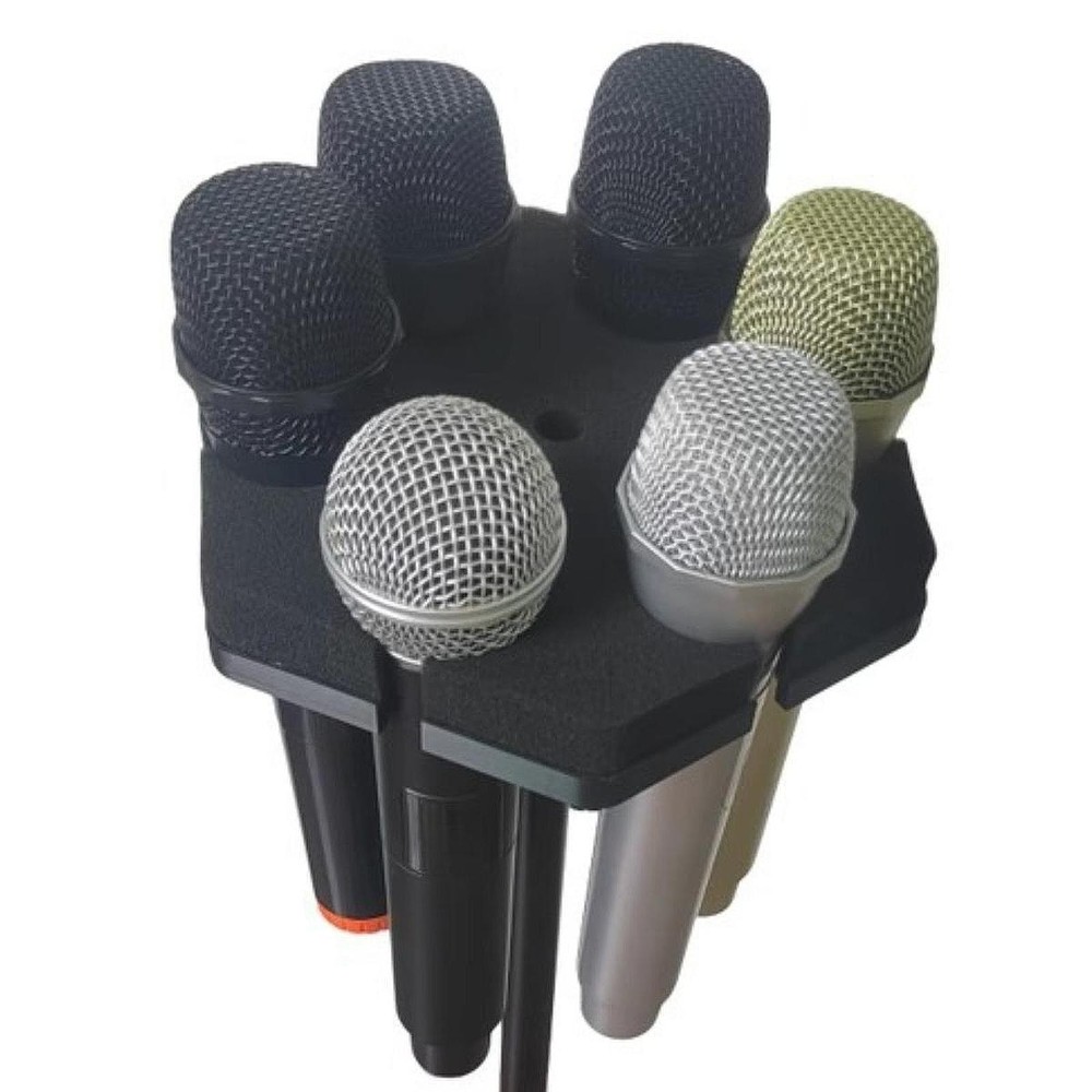 Multiple Microphone Holder Multi Mic Holder Wired and Cordless Display Dynamic