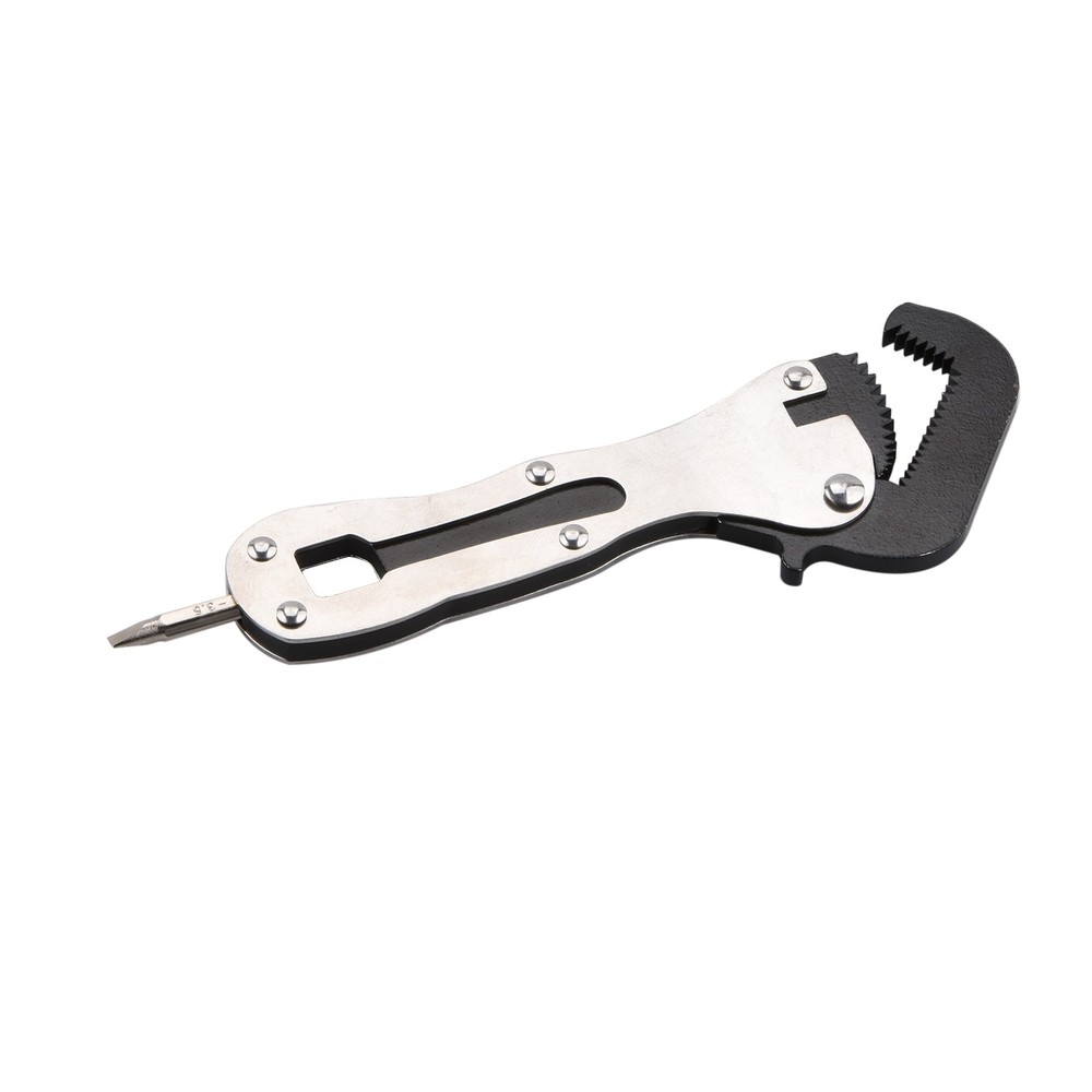 Micro Adjustable Wrench Self Adjusting Stainless Steel Tool Compact Silver