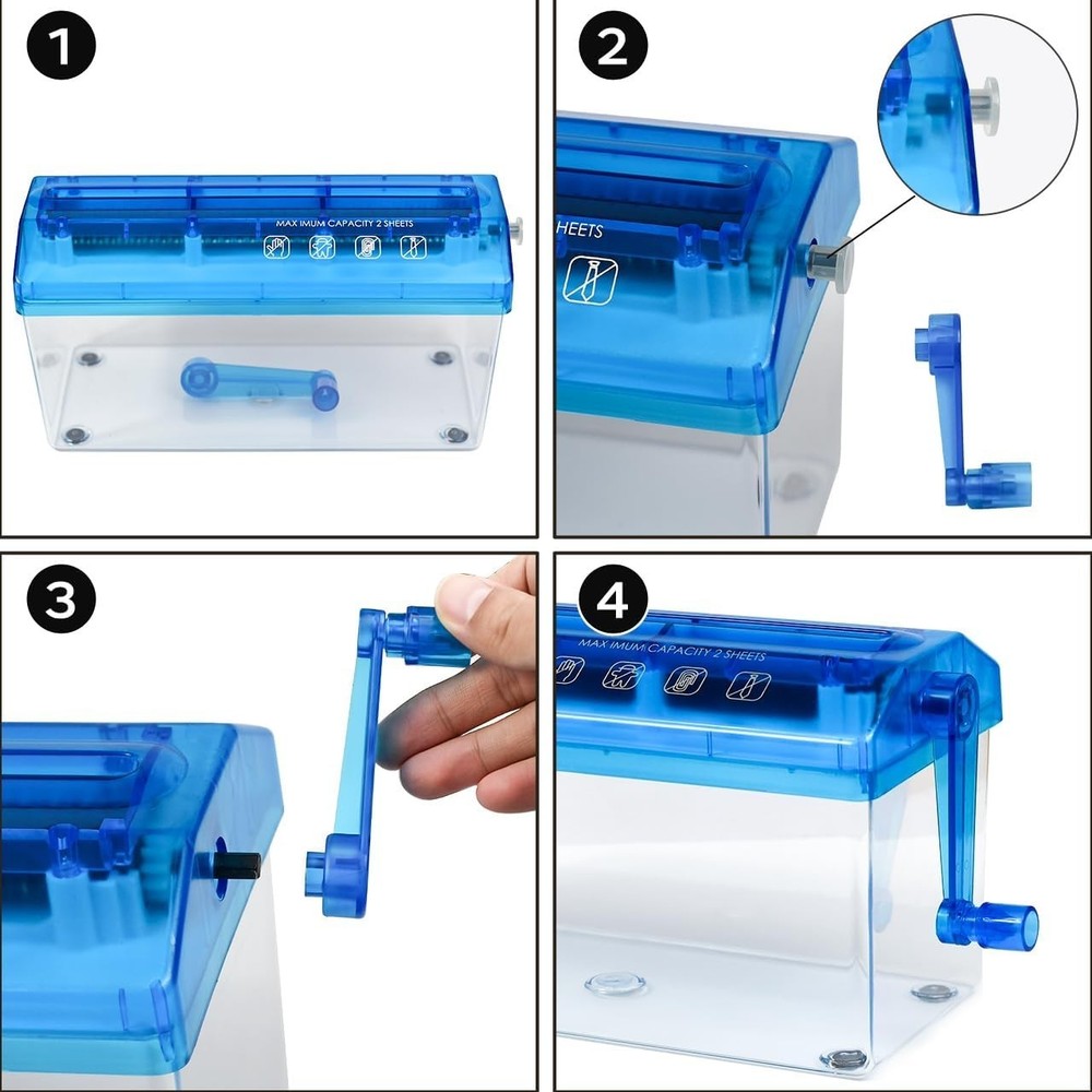 Handheld A4 Paper Cutting Tool with 1.5L Bin – Elegant Shredding Solution