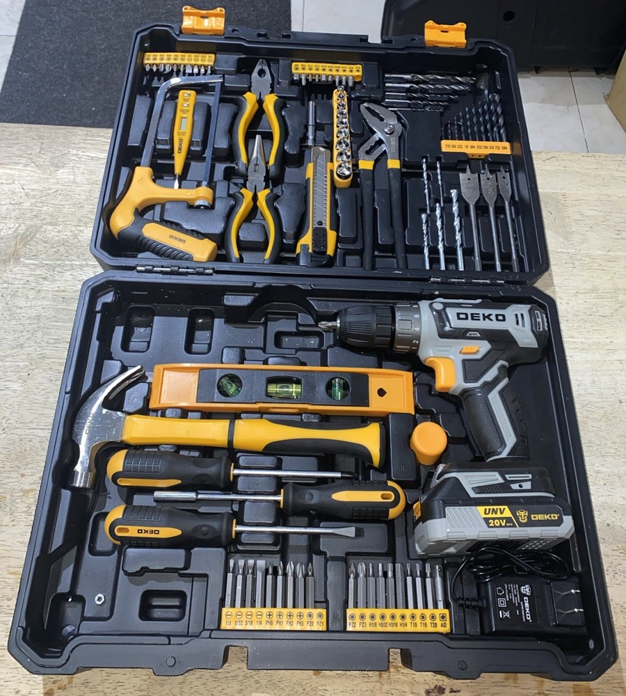 Deko Orange/black Cordless Drill Kit DKCD20XL02