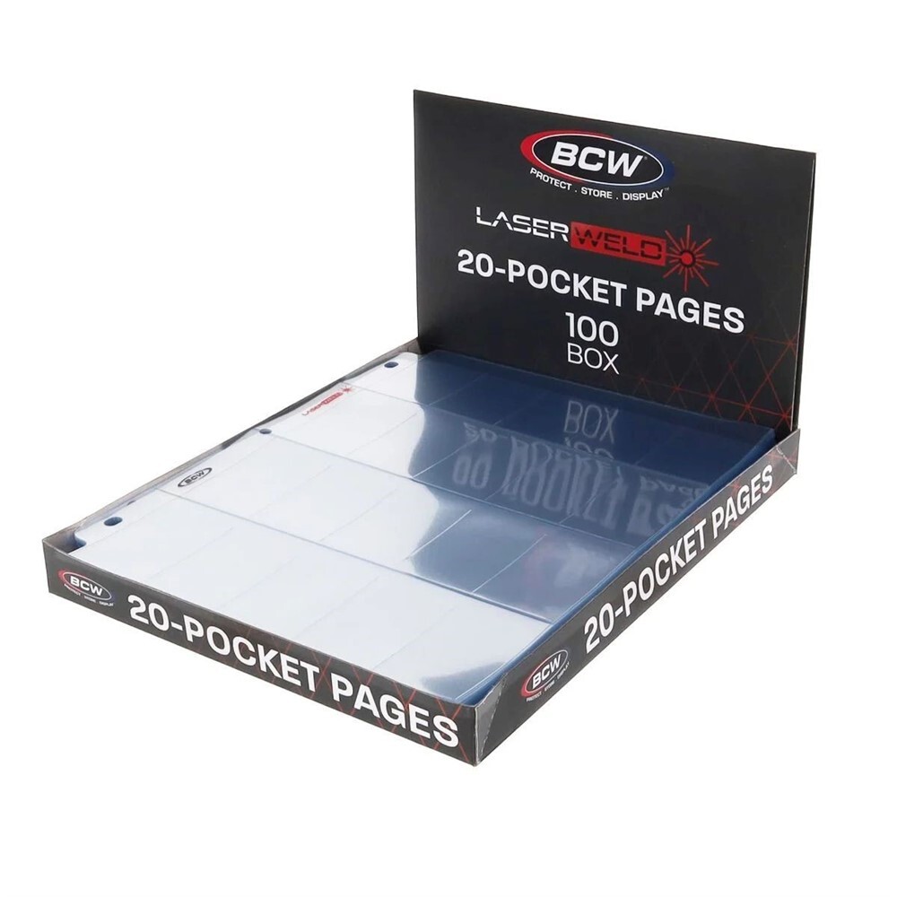 Box of 100 BCW LaserWeld 20-Pocket T206 Tobacco Trading Card Pages