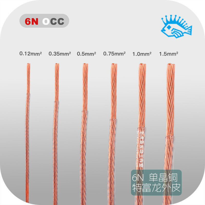 6N OCC multi-core single crystal copper wire Teflon outer skin DIY Inside line