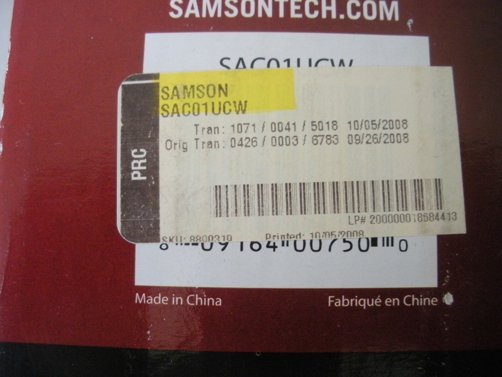 SAMSON SAC01UCW USB CONDENSER MIC MICROPHONE C01U CO1U
