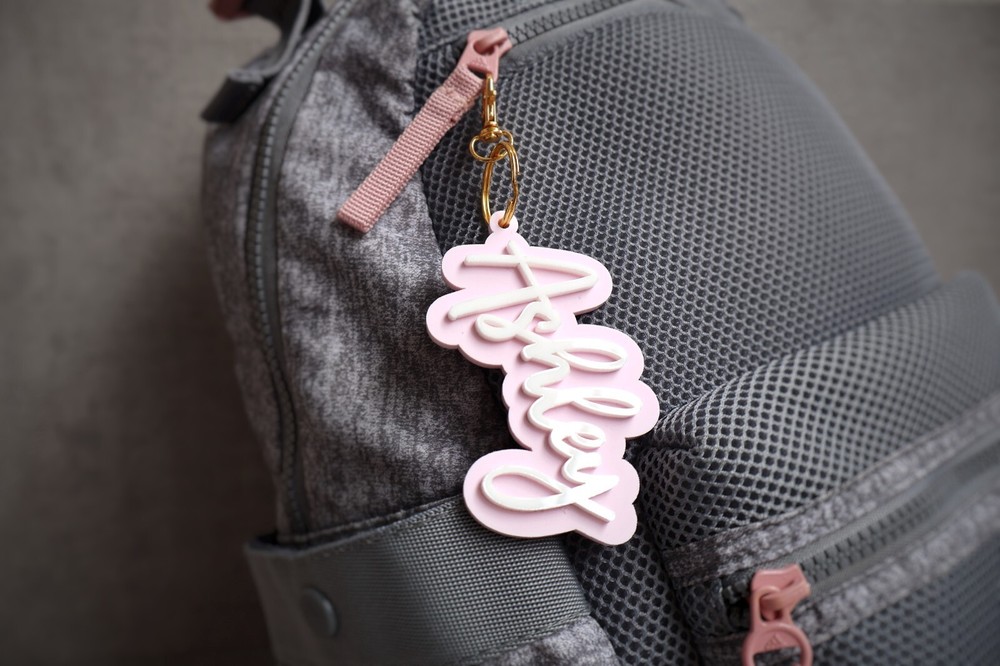 Acrylic Keychain Personalized, Custom Name Charm, School Tag, Backpack,