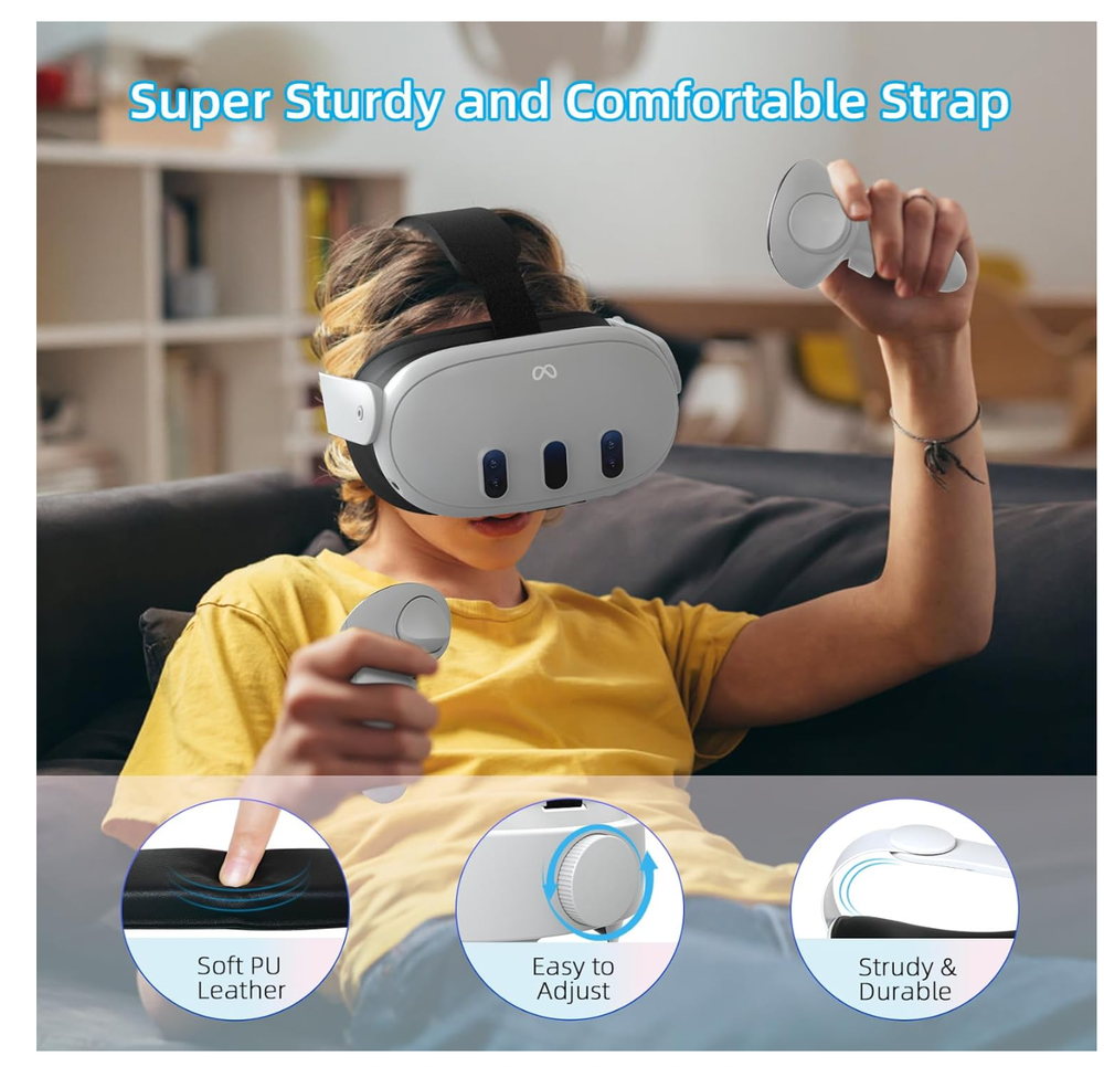 Head Strap Compatible with Oculus Quest 3,Meta Quest 3 Accessories Adjustable El