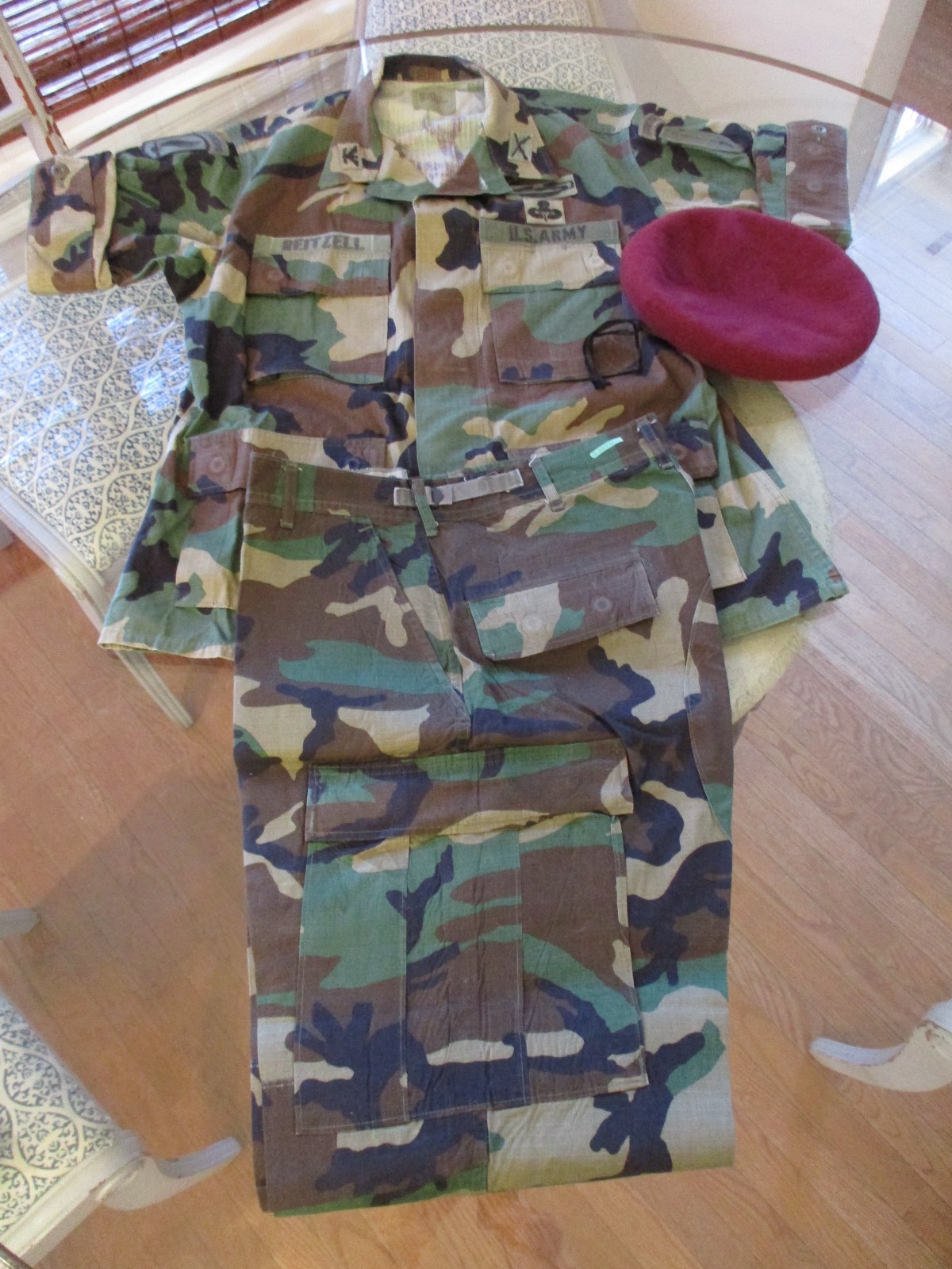 US ARMY RANGER HALLofFAME COLONEL-PANTS/BERET/SHIRT-COAT w/RANK/PATCHES-RIPSTOP