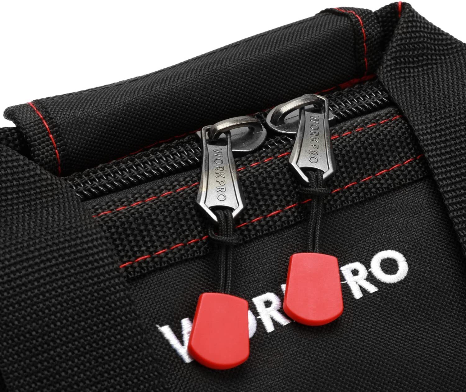 WORKPRO 16"/14"/12" Wide Mouth Tool Bag Black Tool Storage Tote with Rubber Base