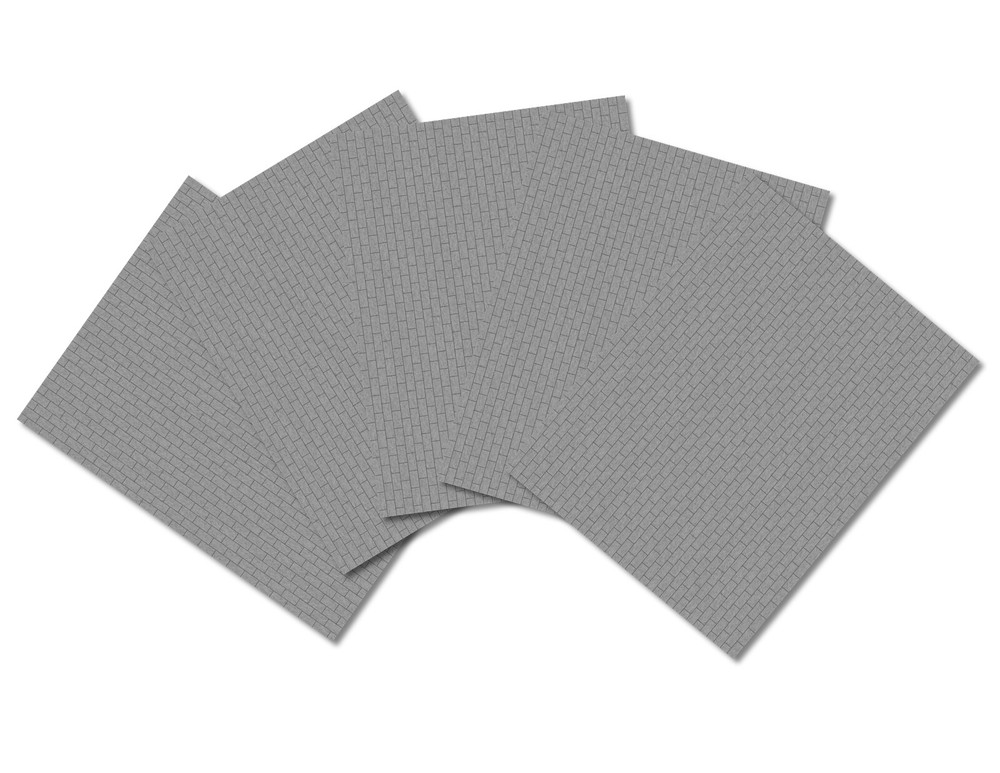 HO Scale Stone Large Blocks (1/2”x1/4”) Model Train Scenery Sheets–Five 8.5”x11