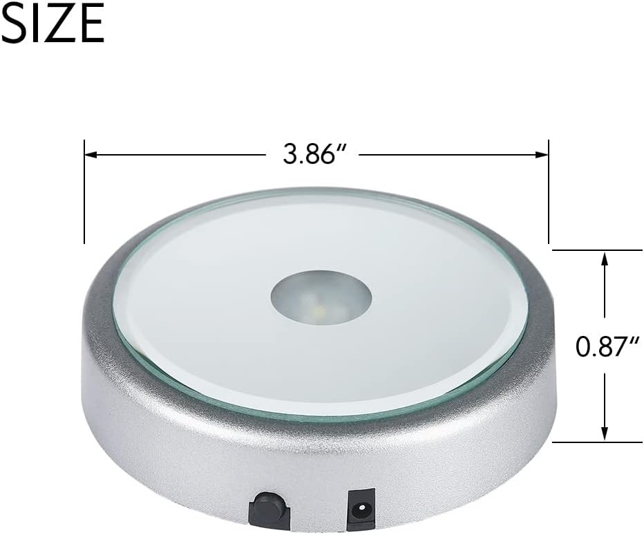 IFOLAINA LED Display Multicolor Light Base for 3D Crystal Art - Silver