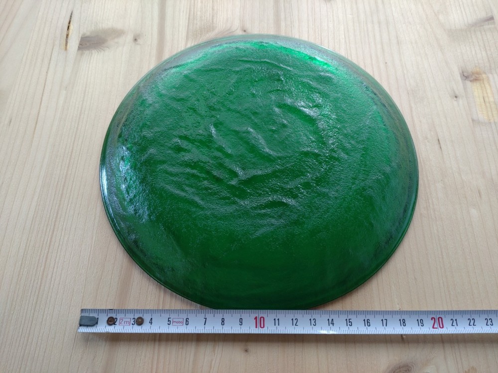 Green Textured Glass Plate