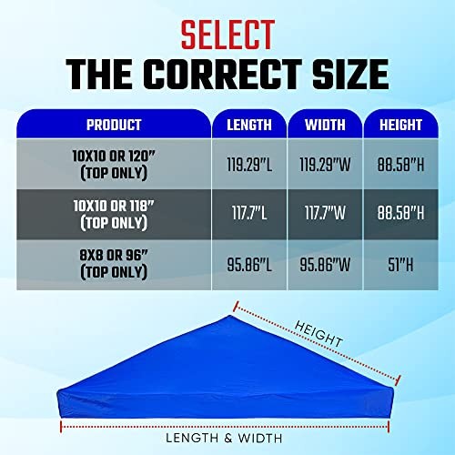 UV Protected Pop Up Canopy Replacement Cover, 96 Inches, New