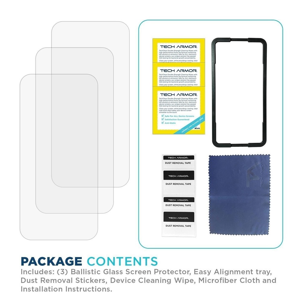 Tech Armor for Apple iPhone 17 Pro Max Screen Protector Glass 6.9 inch 3- Pack