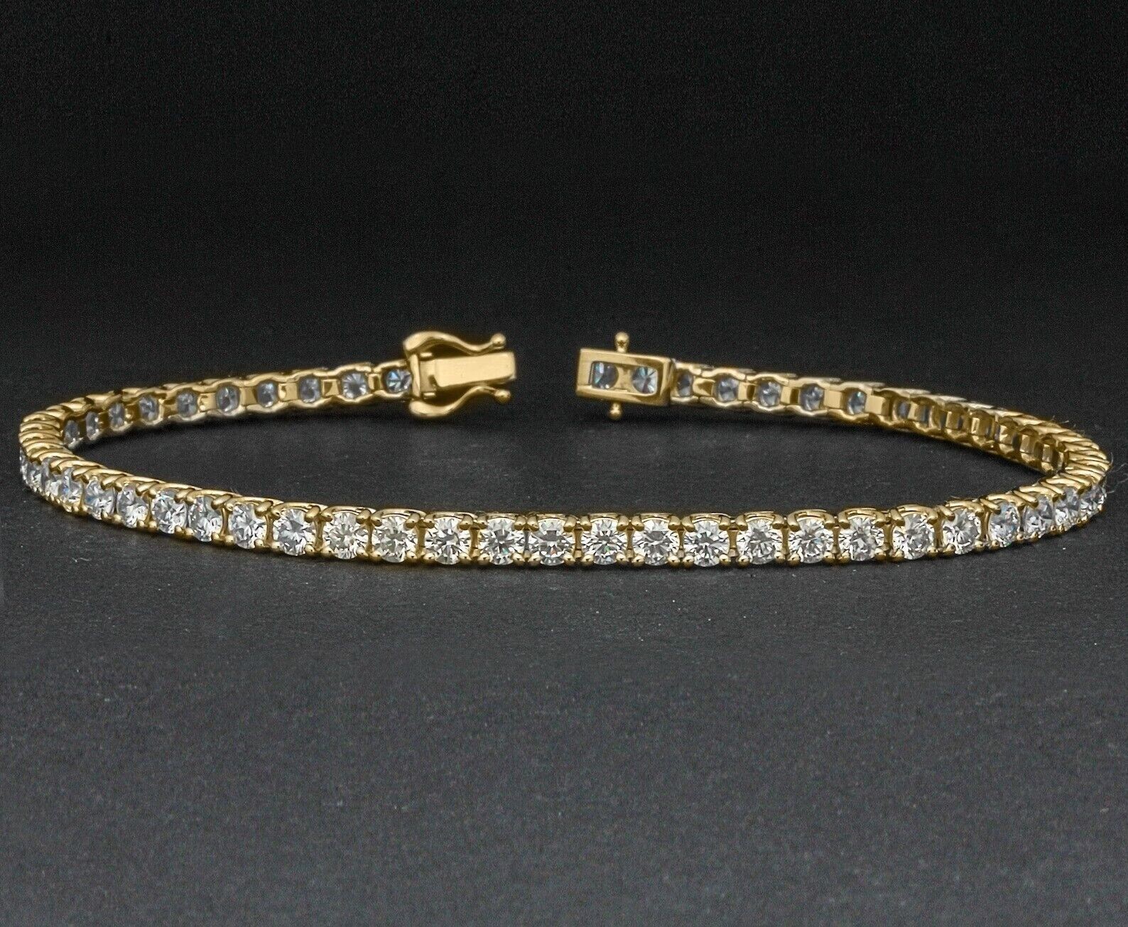 5Ct Round Cut Lab-Created Diamond Women's Tennis Bracelet 14K Yellow Gold Plated