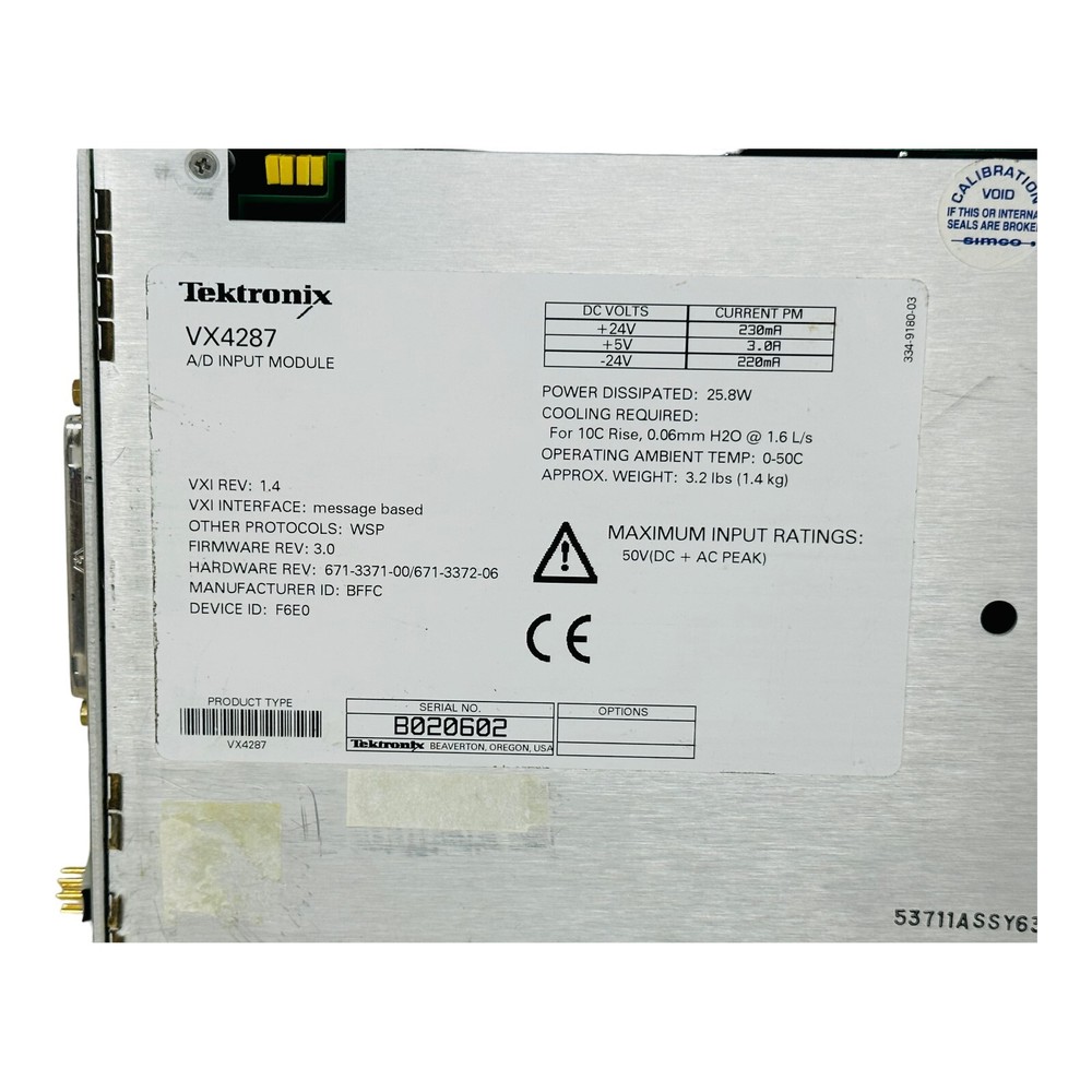 TEKTRONIX VX4287 A/D INPUT MODULE S/N B020602