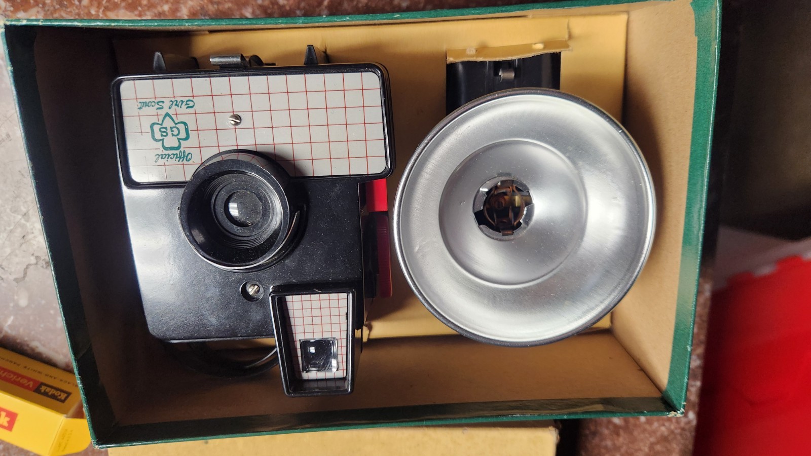 1950s Official Girl Scout Camera With M2 Plus Flash. Cat. No. 821 W/Box. RARE