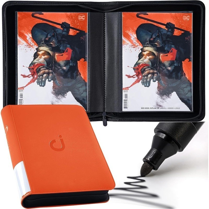 Comic Binder Storage Display 24 Comics Side-Loading Pockets Organization New